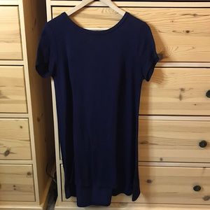 Lulus Jersey Knit Navy Cut Out Back T Shirt Dress Size Large